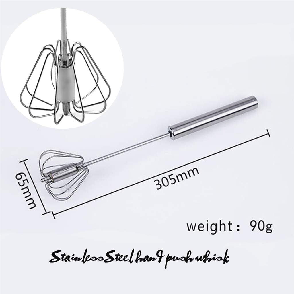 Stainless Steel Egg Whisk, Hand Push Rotary Whisk Blender, Versatile Milk Frother, Hand Push Mixer Stirrer for Blending, Whisking, Beating  Stirring (12in) Stainless Steel Egg Whisk, Hand Push Rotary Whisk Blender, Versatile Milk Frother, Hand Push Mixer Stirrer for Blending, Whisking, Beating  Stirring (12in)