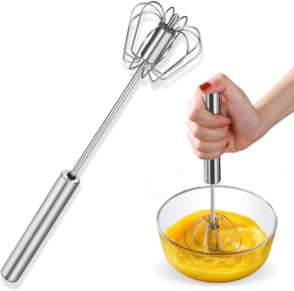 Stainless Steel Eggbeater,egg scrambler,hand mixer, Rotating Semi-Automatic Eggbeater, Allows you to stir Easily Without Feeling Tired, Used for Making Cream of Egg Beater Stainless Steel Eggbeater,egg scrambler,hand mixer, Rotating Semi-Automatic Eggbeater, Allows you to stir Easily Without Feeling Tired, Used for Making Cream of Egg Beater