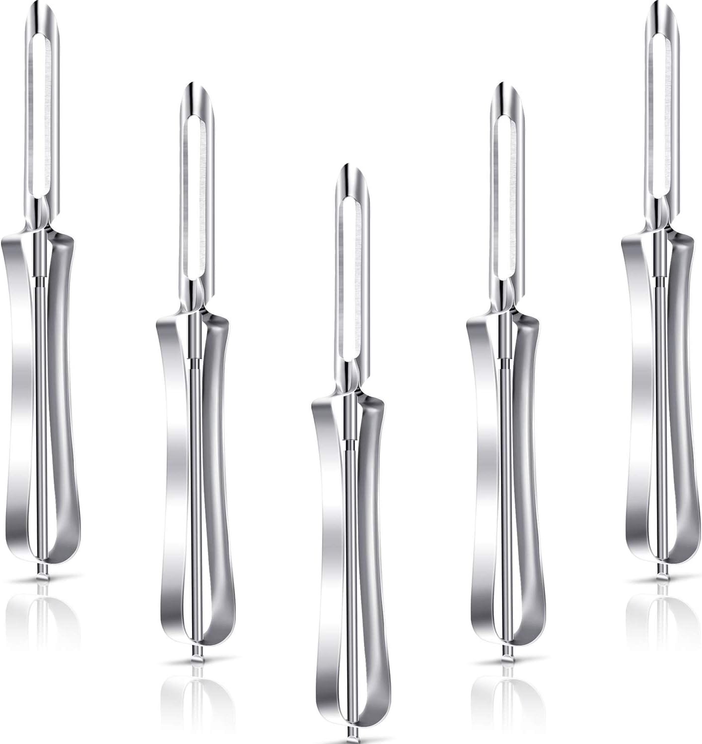 Stainless Steel Peeler Kitchen Vegetable Peeler Fruit Vegetable Peeler Rotary Peeler for Home Kitchen Carrots Potatoes Peeling Tools(5 Pieces)
