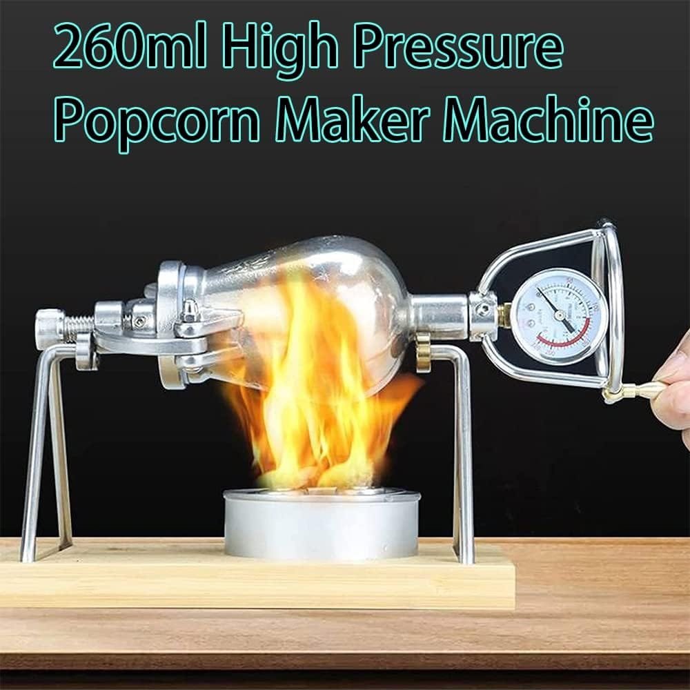 Stainless Steel Popcorn Maker, Manual Crank Popcorn Popper, High Pressure Popcorn Maker Machine, Chinese Popcorn Cannon for Family Gathering Party Fun Stainless Steel Popcorn Maker, Manual Crank Popcorn Popper, High Pressure Popcorn Maker Machine, Chinese Popcorn Cannon for Family Gathering Party Fun