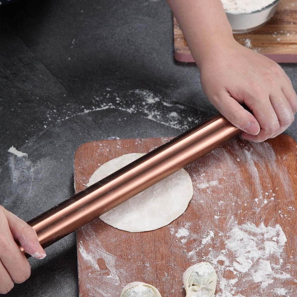Stainless Steel Rolling Pin, Matte Finish 16.7 Inches, Berglander Rolling Pin For Baking Pizza Dough, Pie, Cookie, Essential Kitchen Utensil Gift Ideas For Bakers.