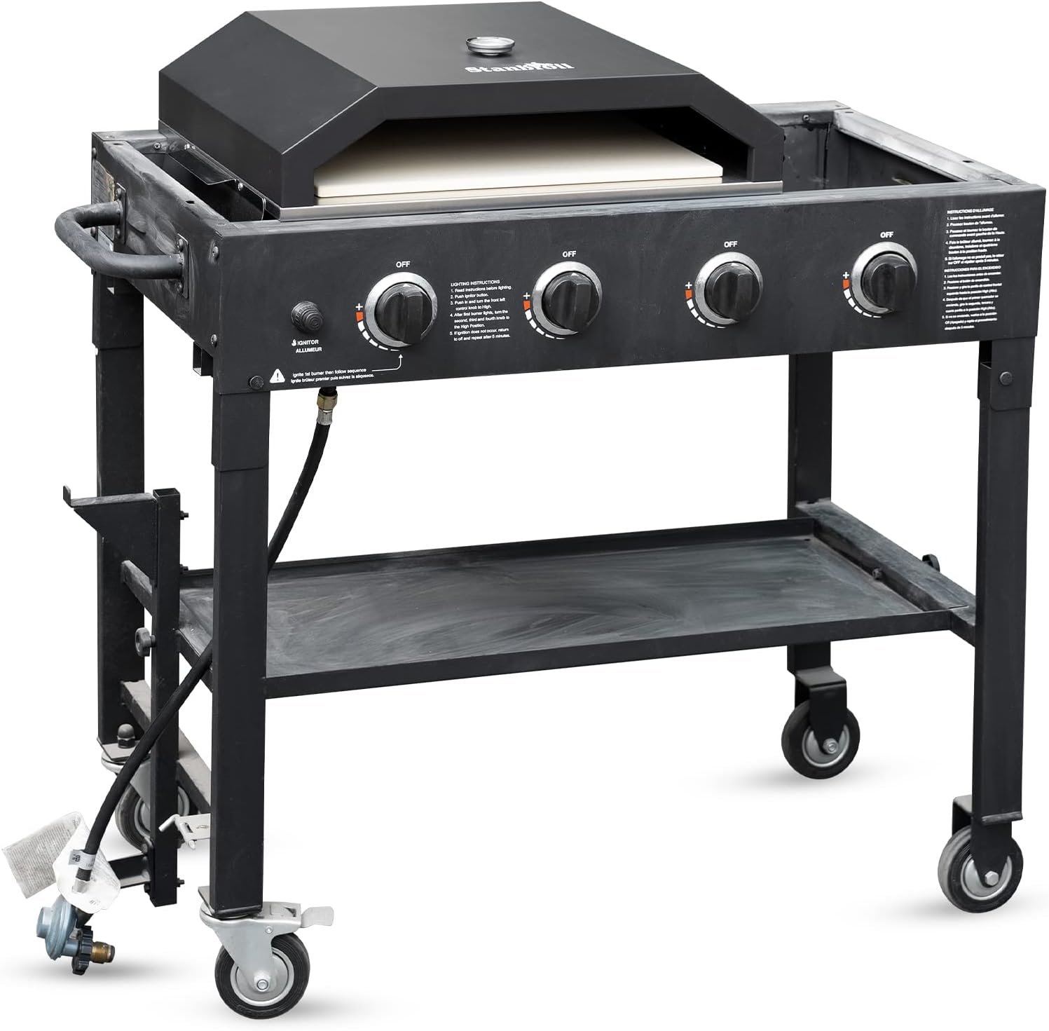 Stanbroil Pizza Oven for Blackstone 36 Gas Griddle Cooking Station, Outdoor Pizza Maker with Side Panels and Temperature Gauge, 17.7 in. x 13.7 in. Pizza Stone Stanbroil Pizza Oven for Blackstone 36 Gas Griddle Cooking Station, Outdoor Pizza Maker with Side Panels and Temperature Gauge, 17.7 in. x 13.7 in. Pizza Stone