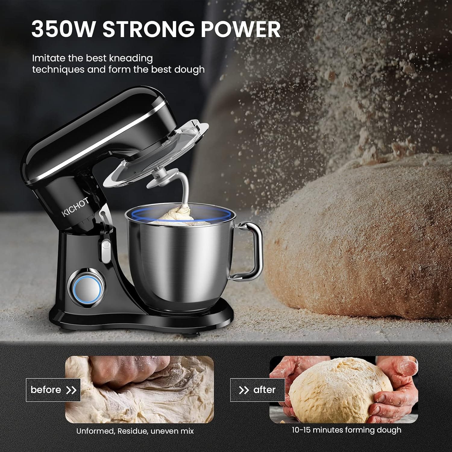 Stand Mixer, KICHOT 10+P Speed 4.8 Qt. Household Stand Mixers, Tilt-Head Cake Mixer Machine with Dough Hook, Beater, Wire Whisk  Splash Guard Attachments for Baking, Cake, Cookie, Kneading, RED Stand Mixer, KICHOT 10+P Speed 4.8 Qt. Household Stand Mixers, Tilt-Head Cake Mixer Machine with Dough Hook, Beater, Wire Whisk  Splash Guard Attachments for Baking, Cake, Cookie, Kneading, RED