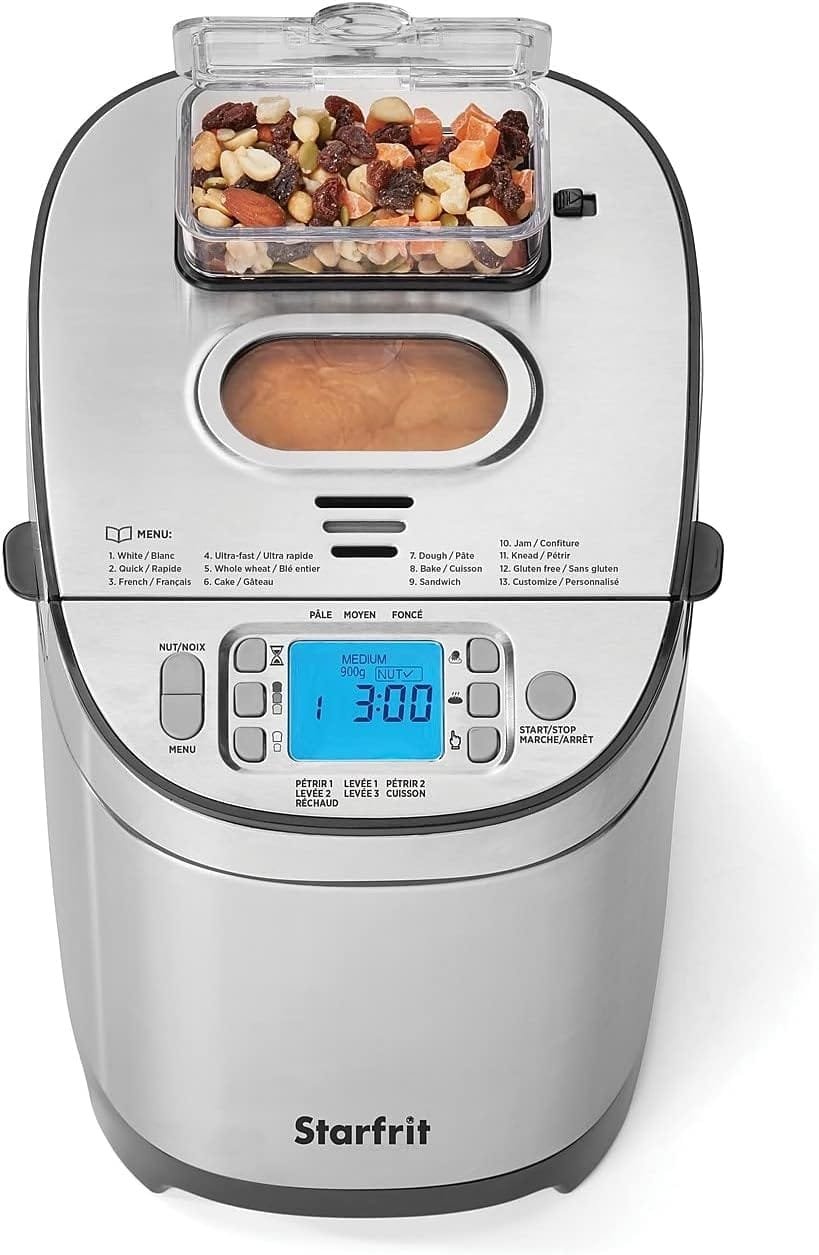 Starfrit 2 lb. Capacity Electric Bread Maker, Silver (024707-001-0000)