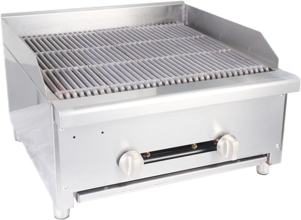 STEELBUS 24 Heavy duty Commercial Charbroilers 2 Burner Natural/Propane gas Countertop Griddle grill Restaurant Equipment