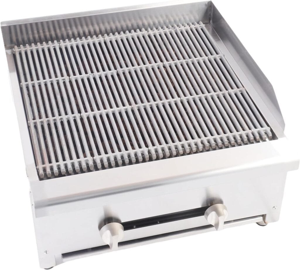 STEELBUS 24 Heavy duty Commercial Charbroilers 2 Burner Natural/Propane gas Countertop Griddle grill Restaurant Equipment