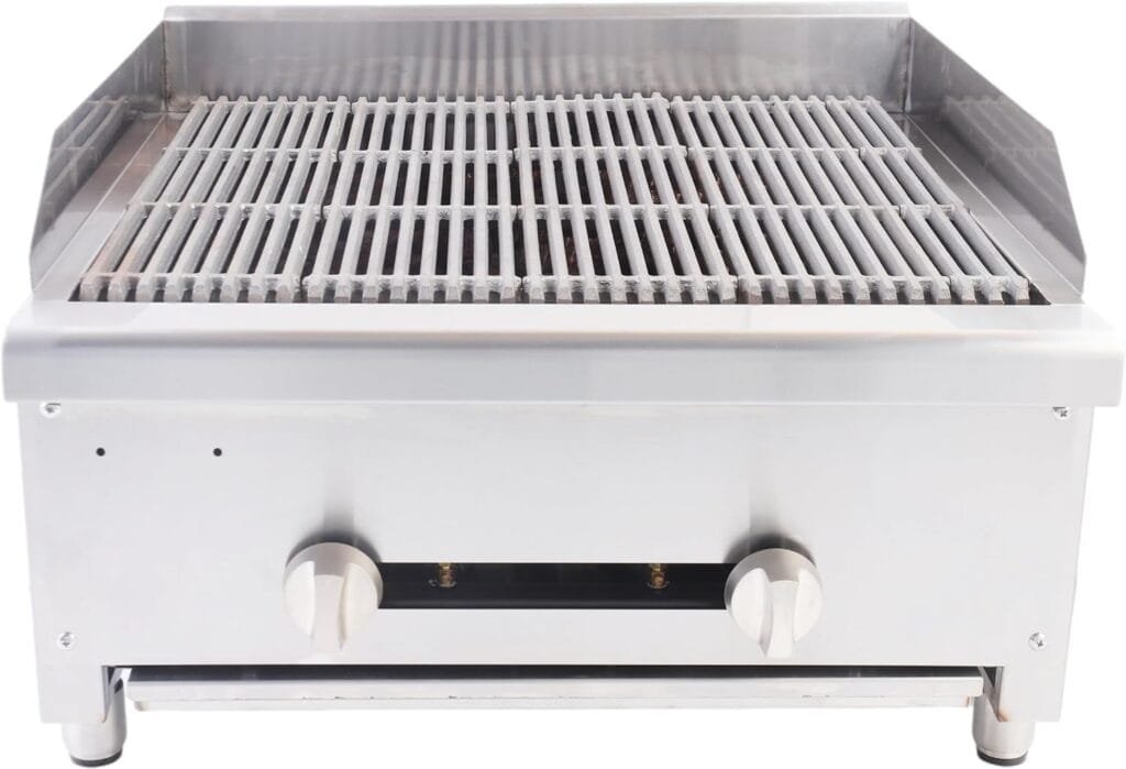 STEELBUS 24 Heavy duty Commercial Charbroilers 2 Burner Natural/Propane gas Countertop Griddle grill Restaurant Equipment