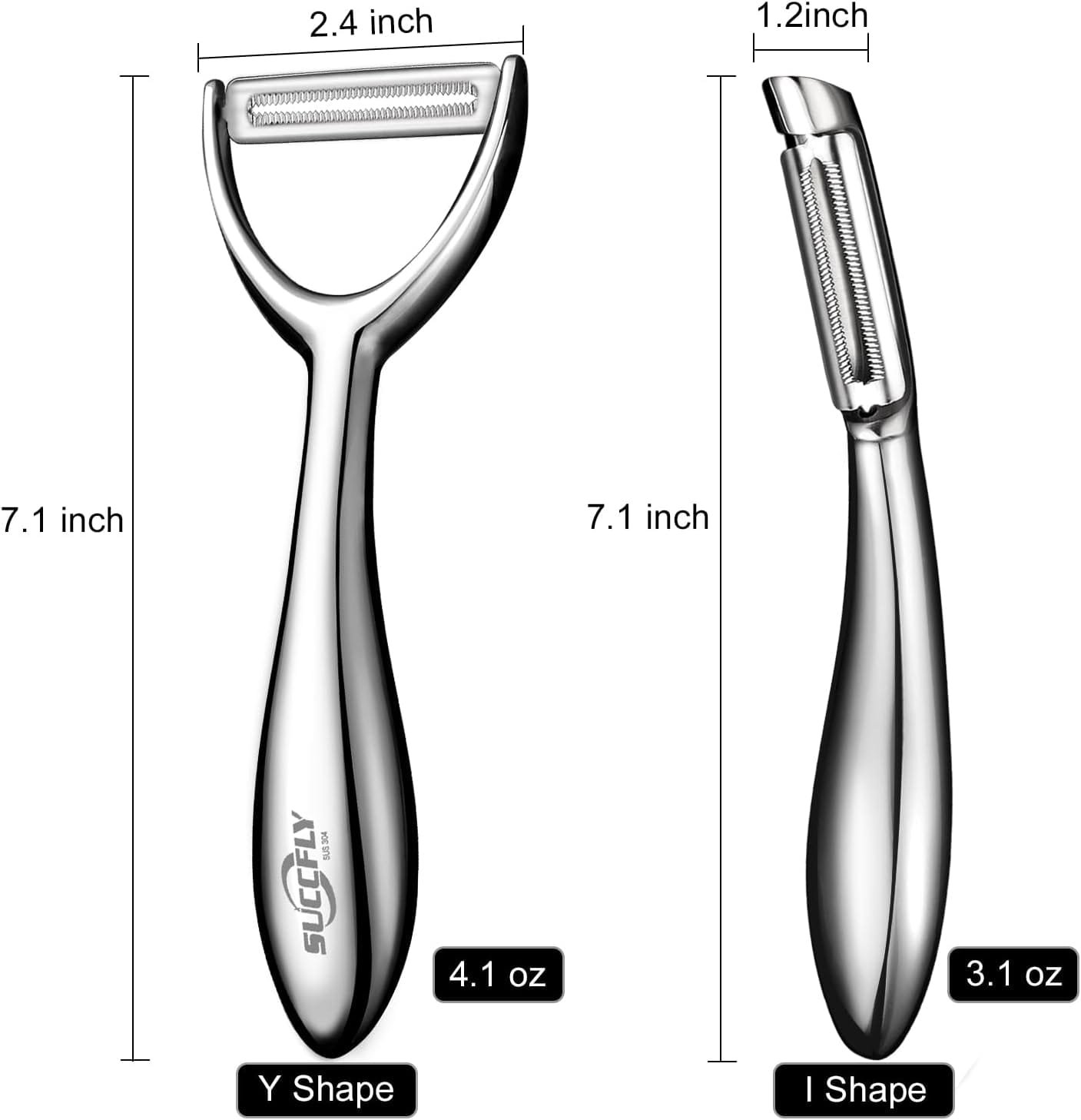 SUCCFLY Potato Peeler Stainless Steel, Premium Vegetable Peelers for Kitchen, Fruit Veggie Peeler, Carrot Cucumber Apple Peeler,Ultra Sharp Serrated Blade,Ergonomic Non-Slip Handle (5-year warranty) SUCCFLY Potato Peeler Stainless Steel, Premium Vegetable Peelers for Kitchen, Fruit Veggie Peeler, Carrot Cucumber Apple Peeler,Ultra Sharp Serrated Blade,Ergonomic Non-Slip Handle (5-year warranty)
