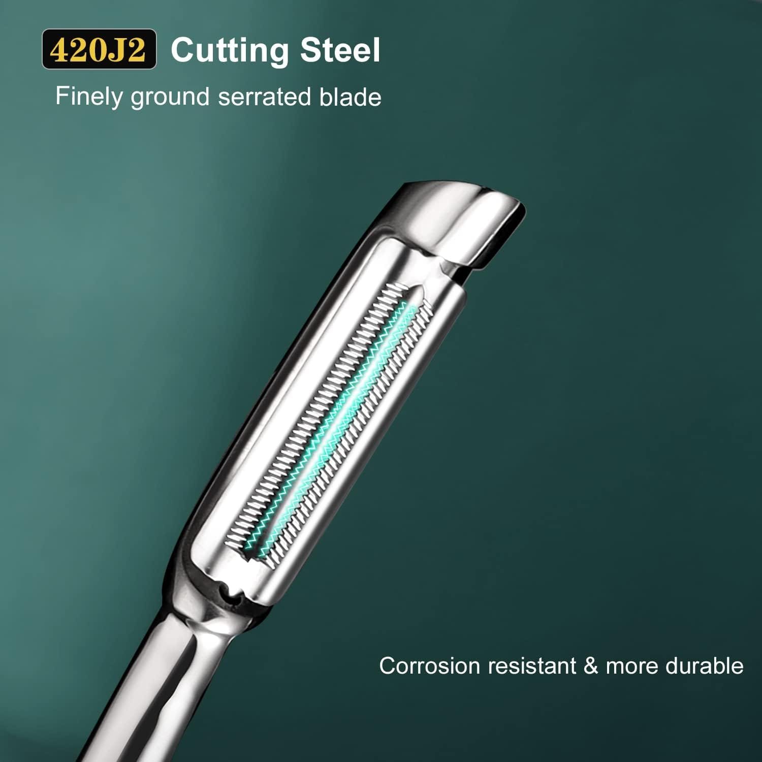 SUCCFLY Potato Peeler Stainless Steel, Premium Vegetable Peelers for Kitchen, Fruit Veggie Peeler, Carrot Cucumber Apple Peeler,Ultra Sharp Serrated Blade,Ergonomic Non-Slip Handle (5-year warranty) SUCCFLY Potato Peeler Stainless Steel, Premium Vegetable Peelers for Kitchen, Fruit Veggie Peeler, Carrot Cucumber Apple Peeler,Ultra Sharp Serrated Blade,Ergonomic Non-Slip Handle (5-year warranty)