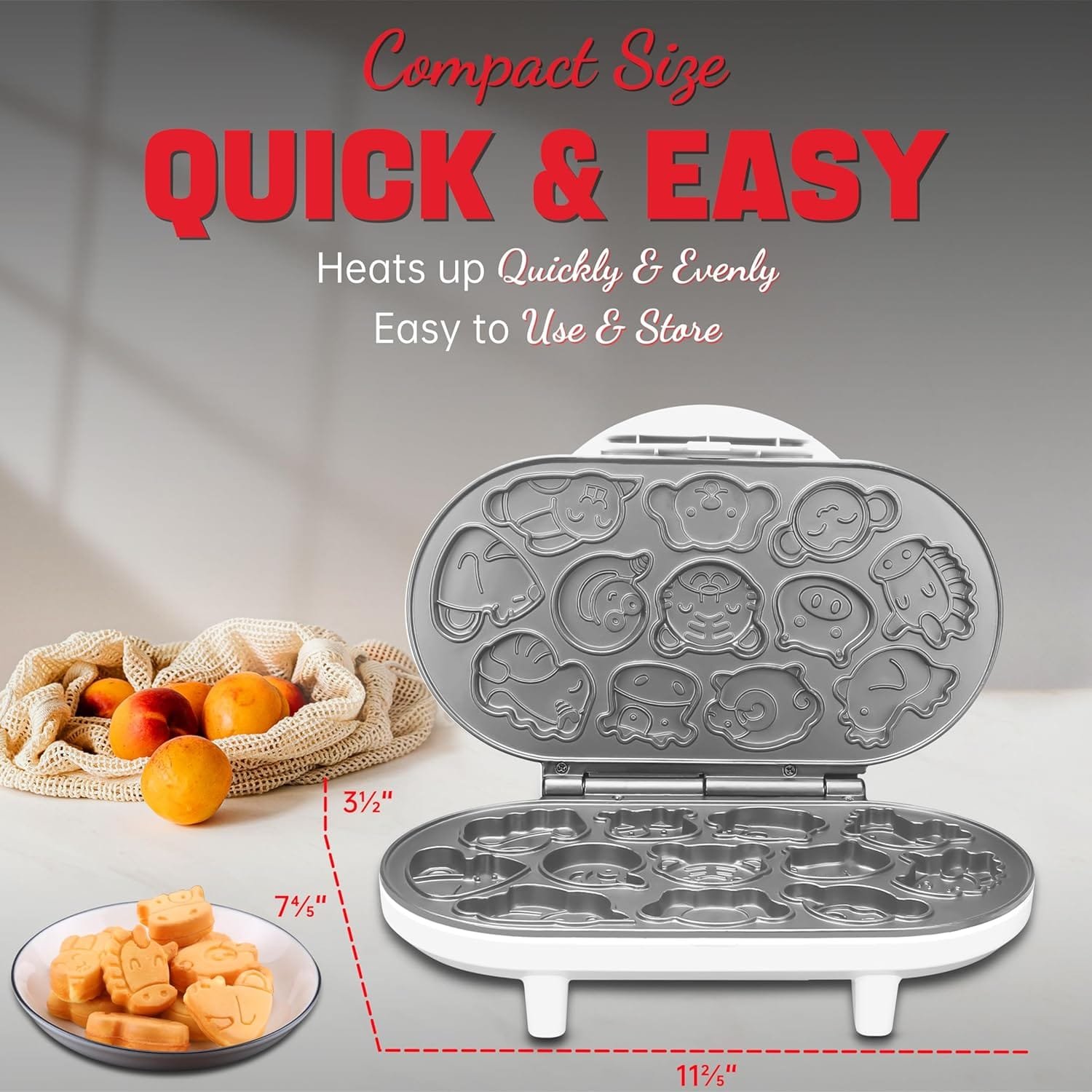 SugarWhisk Animal Mini Waffle Maker for Kids, Mini Pancakes Maker Machine with 12 Different Animal Pancake Molds, Small Waffle Maker Iron, Excellent Christmas Gift for Kids Adult SugarWhisk Animal Mini Waffle Maker for Kids, Mini Pancakes Maker Machine with 12 Different Animal Pancake Molds, Small Waffle Maker Iron, Excellent Christmas Gift for Kids Adult