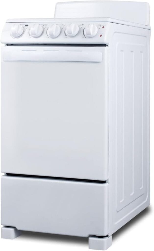 Summit Appliance RE203W 20 Electric Range, 4 Coil Elements, White, 2.3 Cuft Oven Capacity, on Indicator Lights for Oven and Elements- Cord Not Included Summit Appliance RE203W 20 Electric Range, 4 Coil Elements, White, 2.3 Cuft Oven Capacity, on Indicator Lights for Oven and Elements- Cord Not Included