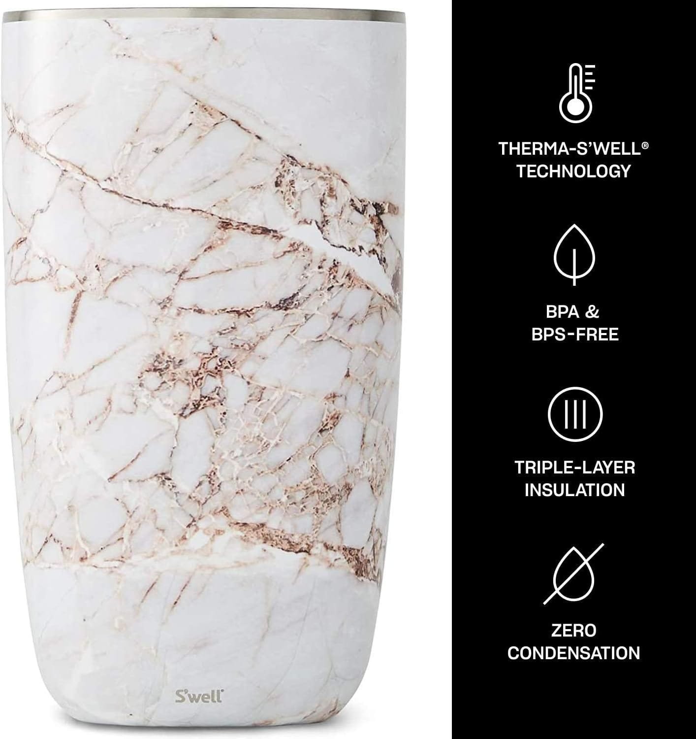 Swell Stainless Steel Wine Chiller, 750ml Teakwood, Triple-Layered Vacuum-Insulated Container Designed to Keep Bottles Colder for Longer - BPA-Free Designer Barware Accessories