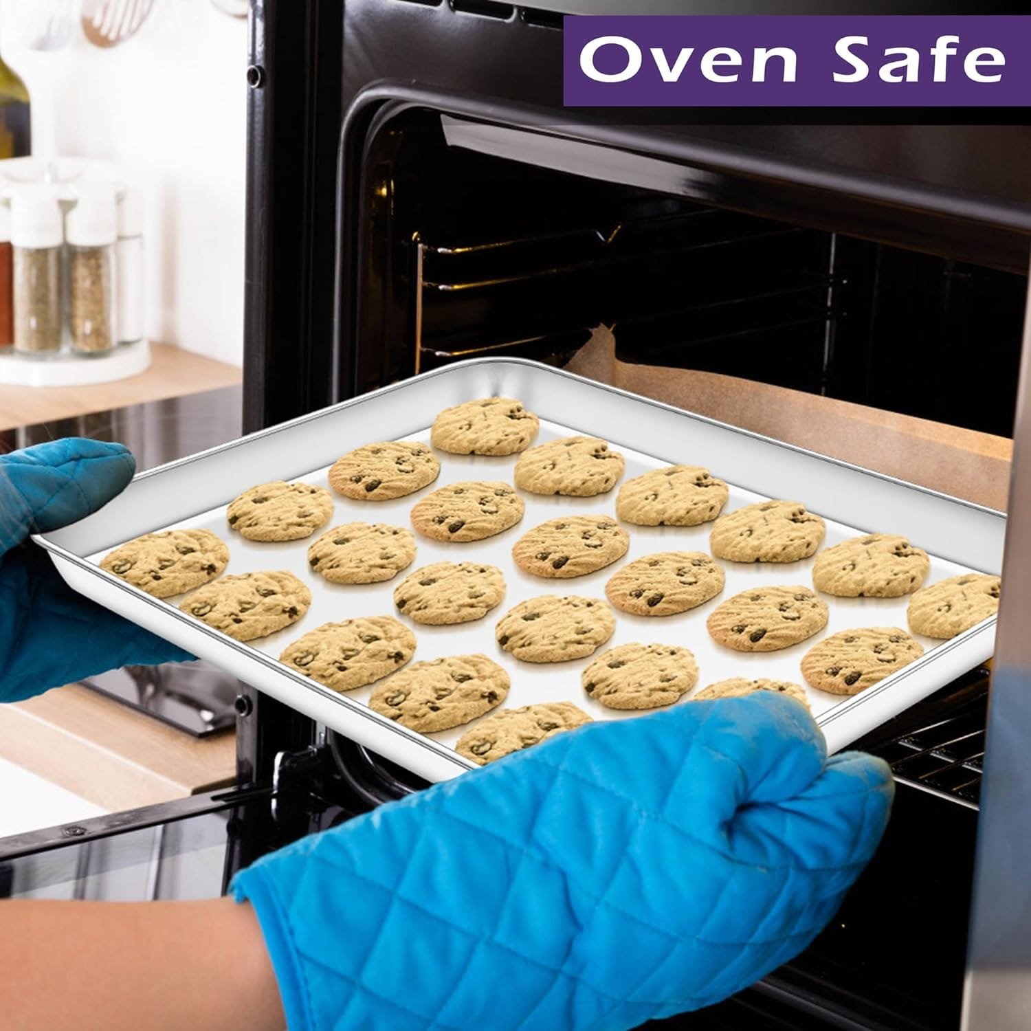 TeamFar Baking Sheet, 17.6’’ x 13’’ x 1’’ Stainless Steel Large Cookie Sheet Half Baking Pans, Non-toxic Healthy, Easy Clean Dishwasher Safe, Heavy Duty Durable - Set of 2 TeamFar Baking Sheet, 17.6’’ x 13’’ x 1’’ Stainless Steel Large Cookie Sheet Half Baking Pans, Non-toxic Healthy, Easy Clean Dishwasher Safe, Heavy Duty Durable - Set of 2