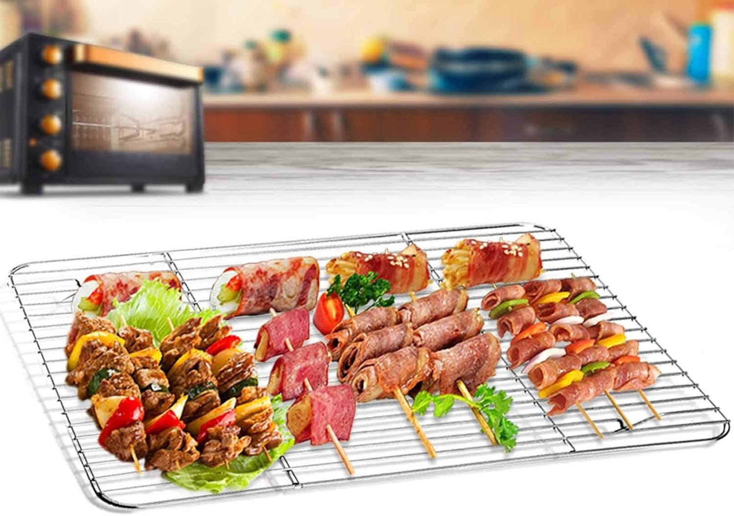 TeamFar Cooling Rack Set of 4, Stainless Steel Grid Cooking Roasting Racks for Various Size Baking Sheet Toaster Oven Pan, Healthy Heavy Duty, Mirror Finish Dishwasher Safe TeamFar Cooling Rack Set of 4, Stainless Steel Grid Cooking Roasting Racks for Various Size Baking Sheet Toaster Oven Pan, Healthy Heavy Duty, Mirror Finish Dishwasher Safe