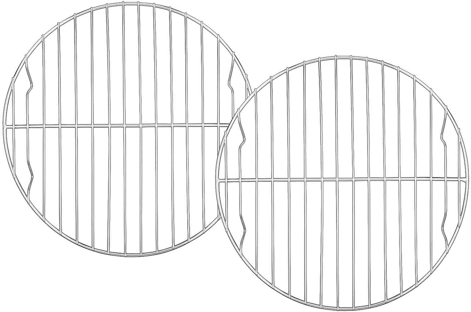 TeamFar Round Cooling Rack Set of 2, 9 Inch Round Rack Baking Steaming Roasting Rack Set Stainless Steel, Healthy  Dishwasher Safe, Mirror Finish  Rust Free