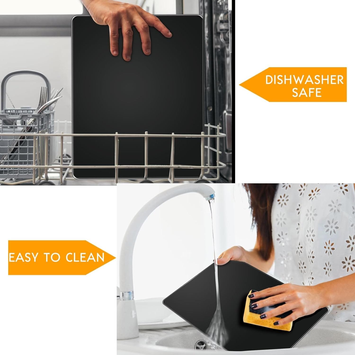 Tempered Glass Cutting Board - Glass Cutting Boards for Kitchen,Black Cutting Board for Countertop,Heat Resistant, Shatter Resistant,Dishwasher Safe (Black, 12 x 16 Set of 2) Tempered Glass Cutting Board - Glass Cutting Boards for Kitchen,Black Cutting Board for Countertop,Heat Resistant, Shatter Resistant,Dishwasher Safe (Black, 12 x 16 Set of 2)