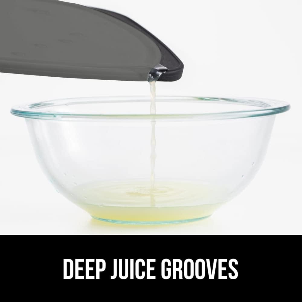 The Original Gorilla Grip Oversized 100% BPA Free Reversible Durable Kitchen Cutting Board Set of 3, Juice Grooves, Dishwasher Safe, Easy Grip Handle Border, Food Chopping Boards, Cooking, Black