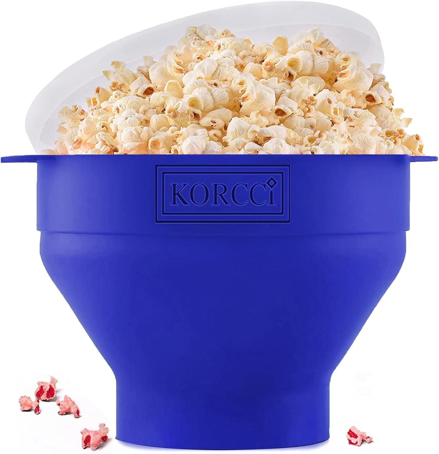 The Original Korcci Microwaveable Silicone Popcorn Popper, BPA Free Microwave Popcorn Popper, Collapsible Microwave Popcorn Maker Bowl, Dishwasher Safe - Blue