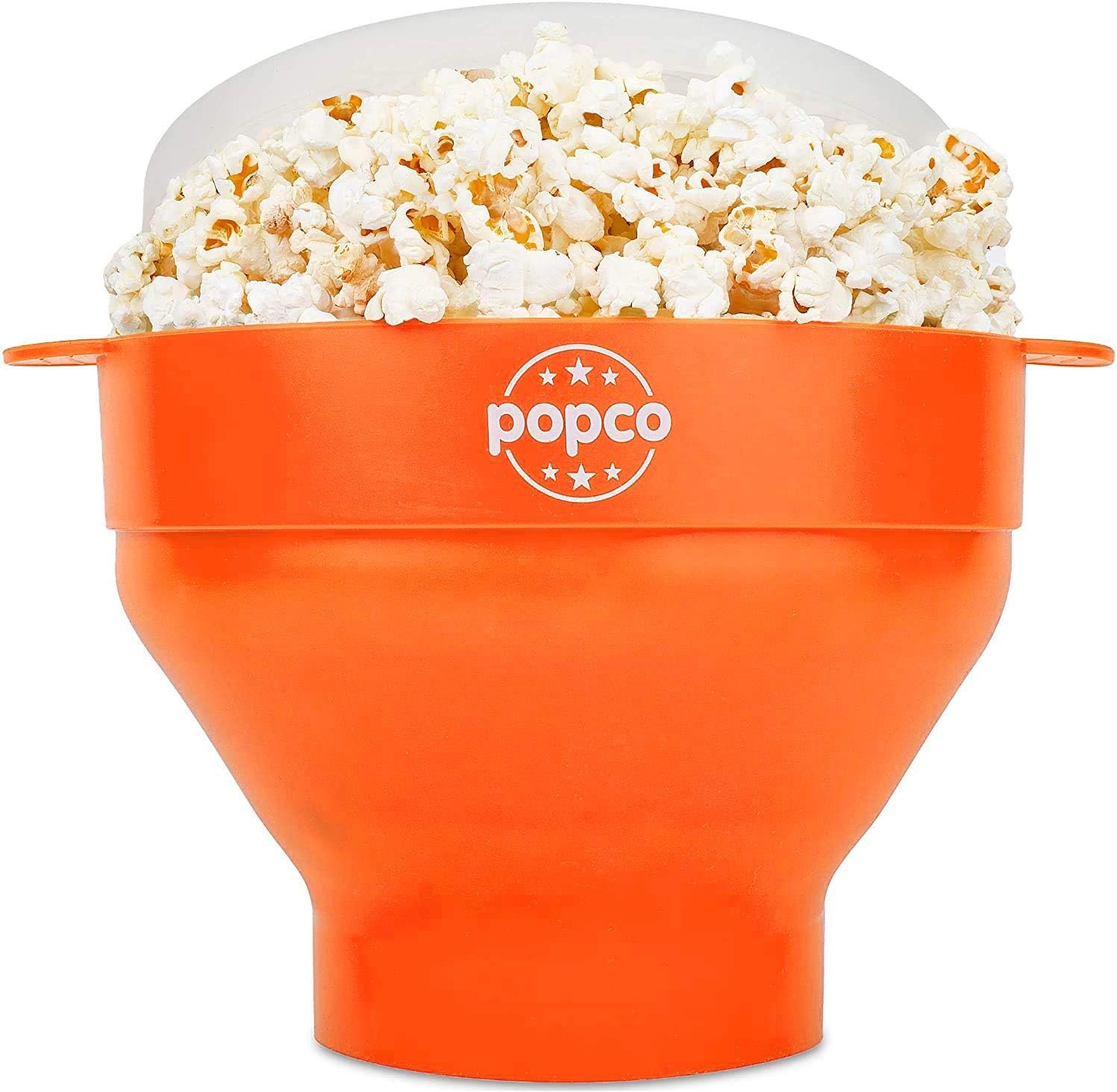 The Original Popco Silicone Popcorn Microwave Popper with Handles - Microwave Popcorn Bowl - Popcorn Maker - Collapsible Popcorn Bowl - BPA Free and Dishwasher Safe - 15 Colors Available (Red)