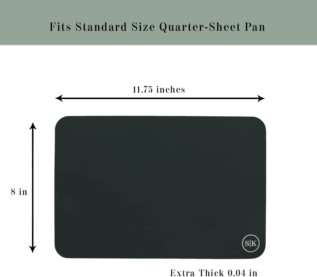 The Silicone Kitchen Silicone Oven Baking Mats - Dishwasher Safe, BPA Free, Extra Thick - Quarter Sheet (8x11.75) - Green/Gray The Silicone Kitchen Silicone Oven Baking Mats - Dishwasher Safe, BPA Free, Extra Thick - Quarter Sheet (8x11.75) - Green/Gray