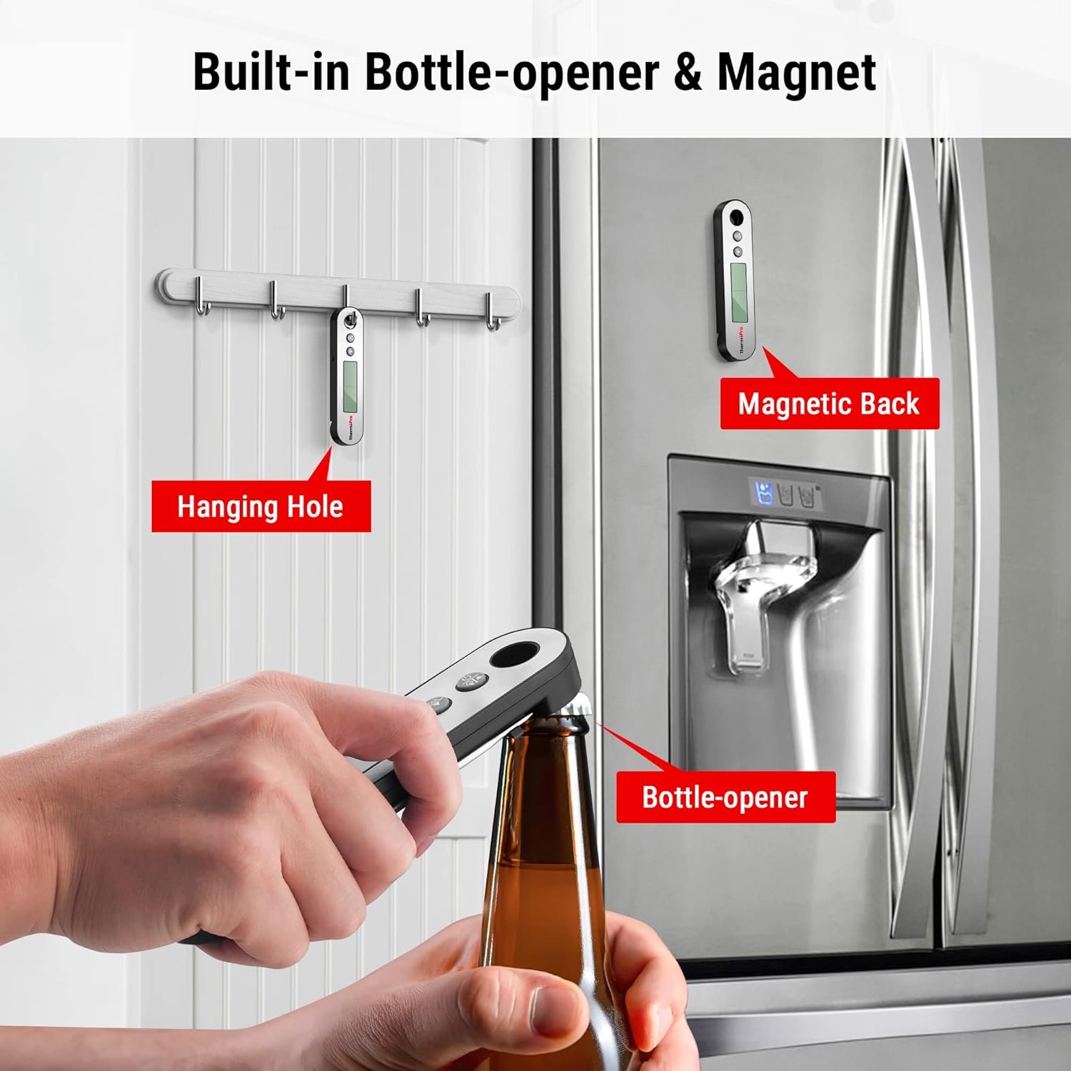 ThermoPro TP610 Digital Meat Thermometer for Cooking, Rechargeable Instant Read Food Thermometer with Rotating LCD Screen, Waterproof Cooking Thermometer with Alarm for Grilling, Smoker, BBQ, Oven ThermoPro TP610 Digital Meat Thermometer for Cooking, Rechargeable Instant Read Food Thermometer with Rotating LCD Screen, Waterproof Cooking Thermometer with Alarm for Grilling, Smoker, BBQ, Oven