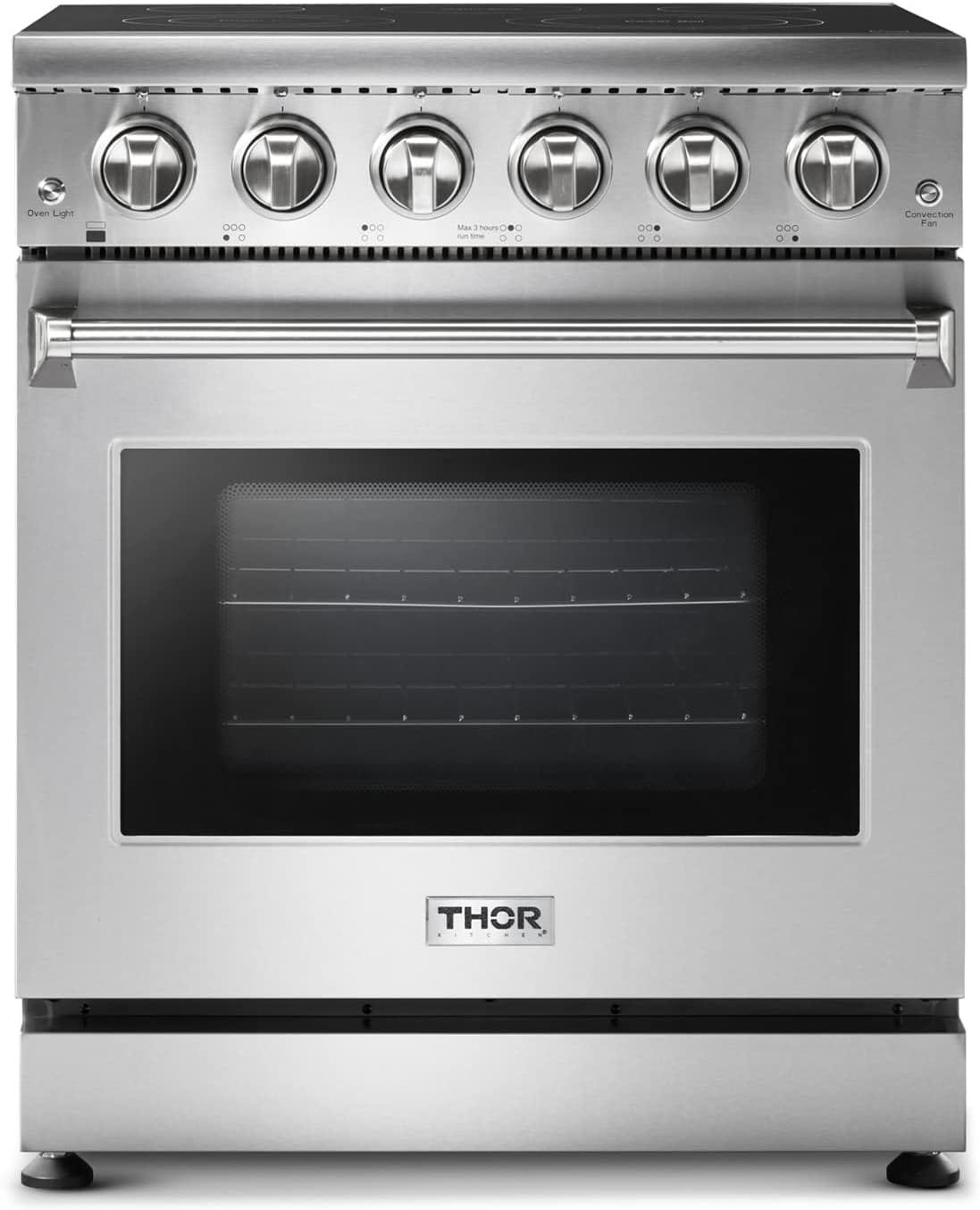 THOR Kitchen Freestanding 30-Inch Electric Range with Convection Oven in Stainless Steel - Model HRE3001