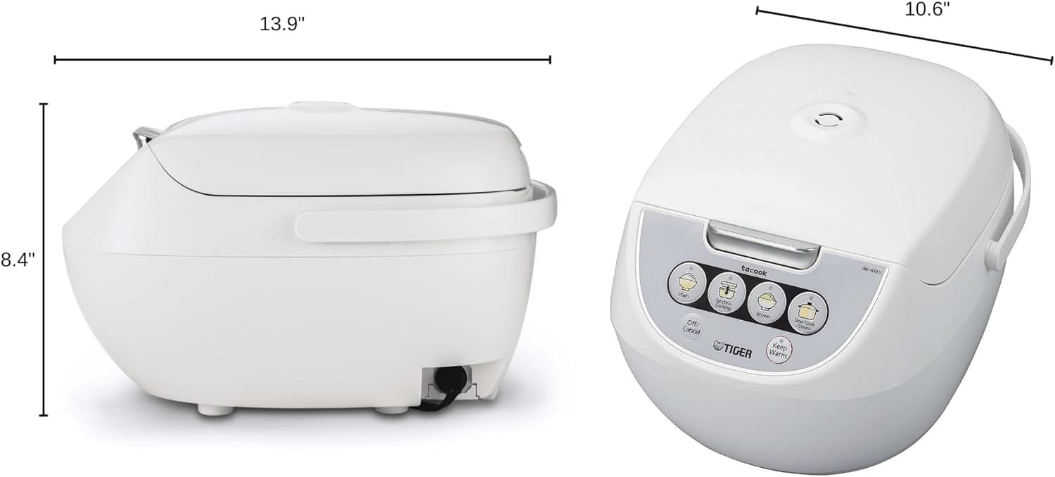 Tiger Corporation JBV-A18U 10-Cup Micom Rice Cooker and Warmer with Tacook Plate, White Tiger Corporation JBV-A18U 10-Cup Micom Rice Cooker and Warmer with Tacook Plate, White