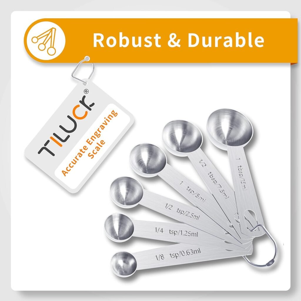 TILUCK Stainless Steel Measuring Cups  Spoons Set, Cups and Spoons,Kitchen Gadgets for Cooking  Baking (Medium)