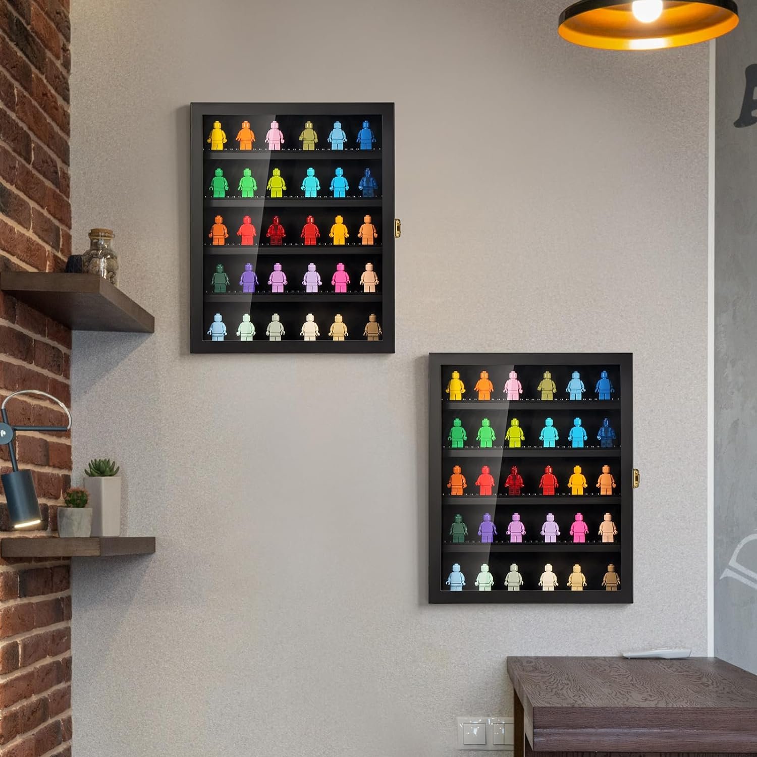 TJ.MOREE Minifigure Display Case for Collectibles, Mini Figure Display Case Wall Mount, 11 x 13.4 inches Black