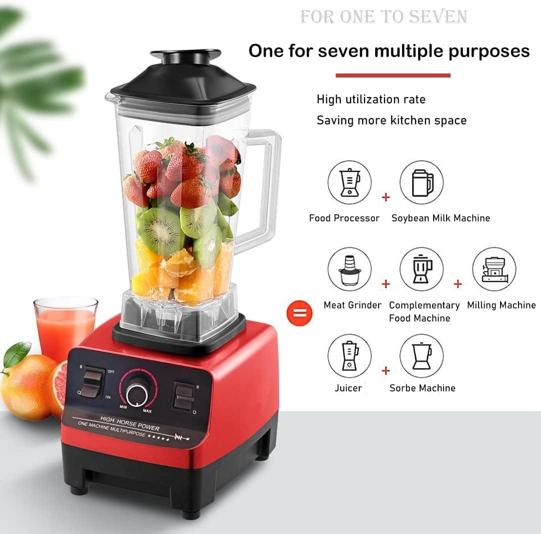 TKRADISH 2 In 1 Food Blender, 4500 Watt Powerful Professional Countertop Blender, Commercial Blender Process for Smoothies, Ice Crushing, Frozen Fruits, Soups with 2 Container, 24+68