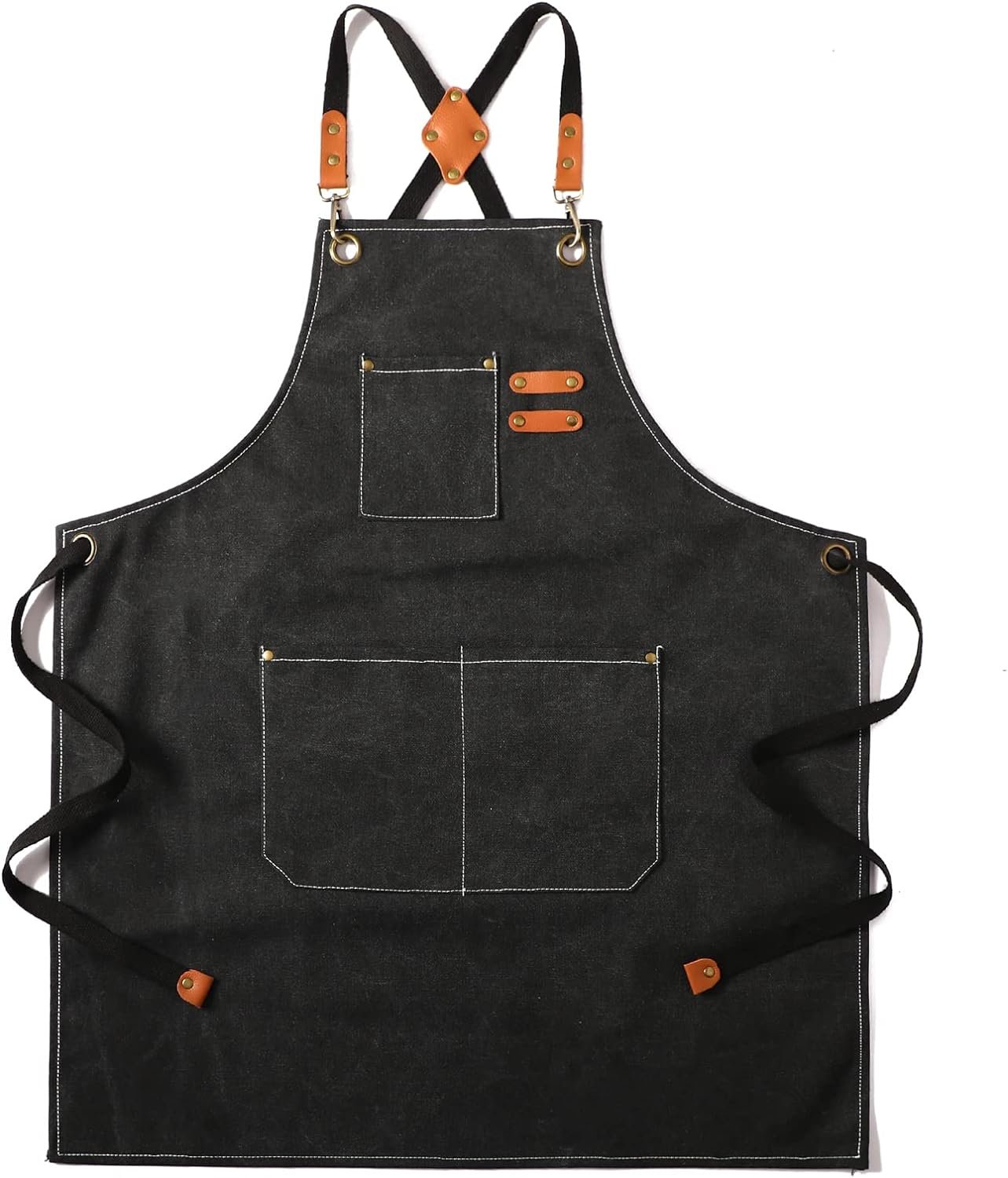 Tosewever Canvas Cross Back Chef Cotton Aprons for Men Women with Large Pockets Tosewever Canvas Cross Back Chef Cotton Aprons for Men Women with Large Pockets