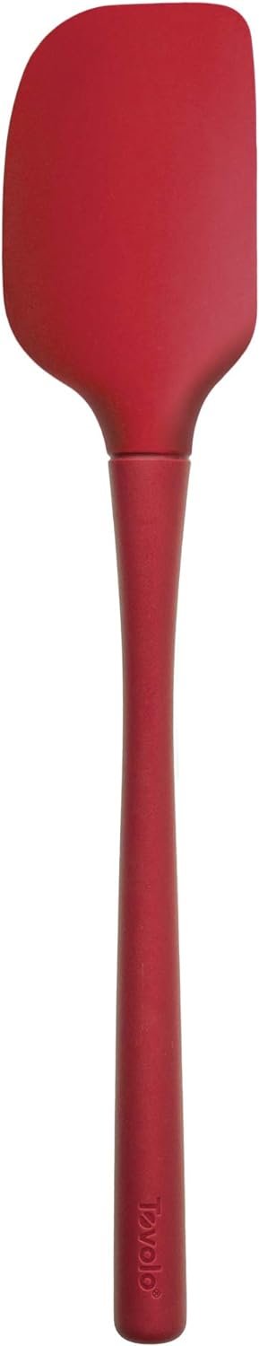 Tovolo Flex-Core All-Silicone Long-Handled Jar Scraper Spatula, Angled Turner Head, Kitchen Tool With Flat Back  Curved Front for Scooping  Scraping, Charcoal Tovolo Flex-Core All-Silicone Long-Handled Jar Scraper Spatula, Angled Turner Head, Kitchen Tool With Flat Back  Curved Front for Scooping  Scraping, Charcoal