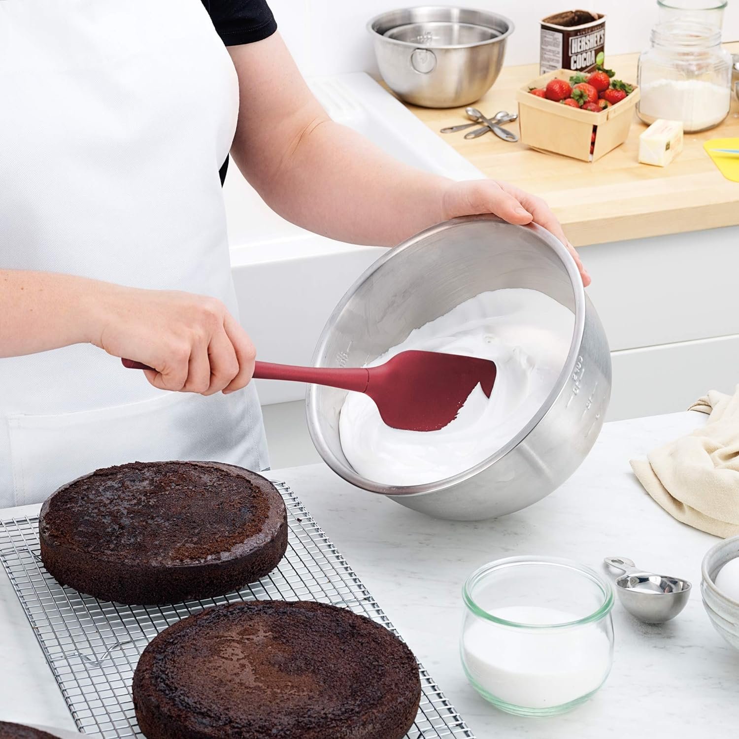 Tovolo Flex-Core All-Silicone Long-Handled Jar Scraper Spatula, Angled Turner Head, Kitchen Tool With Flat Back  Curved Front for Scooping  Scraping, Charcoal Tovolo Flex-Core All-Silicone Long-Handled Jar Scraper Spatula, Angled Turner Head, Kitchen Tool With Flat Back  Curved Front for Scooping  Scraping, Charcoal