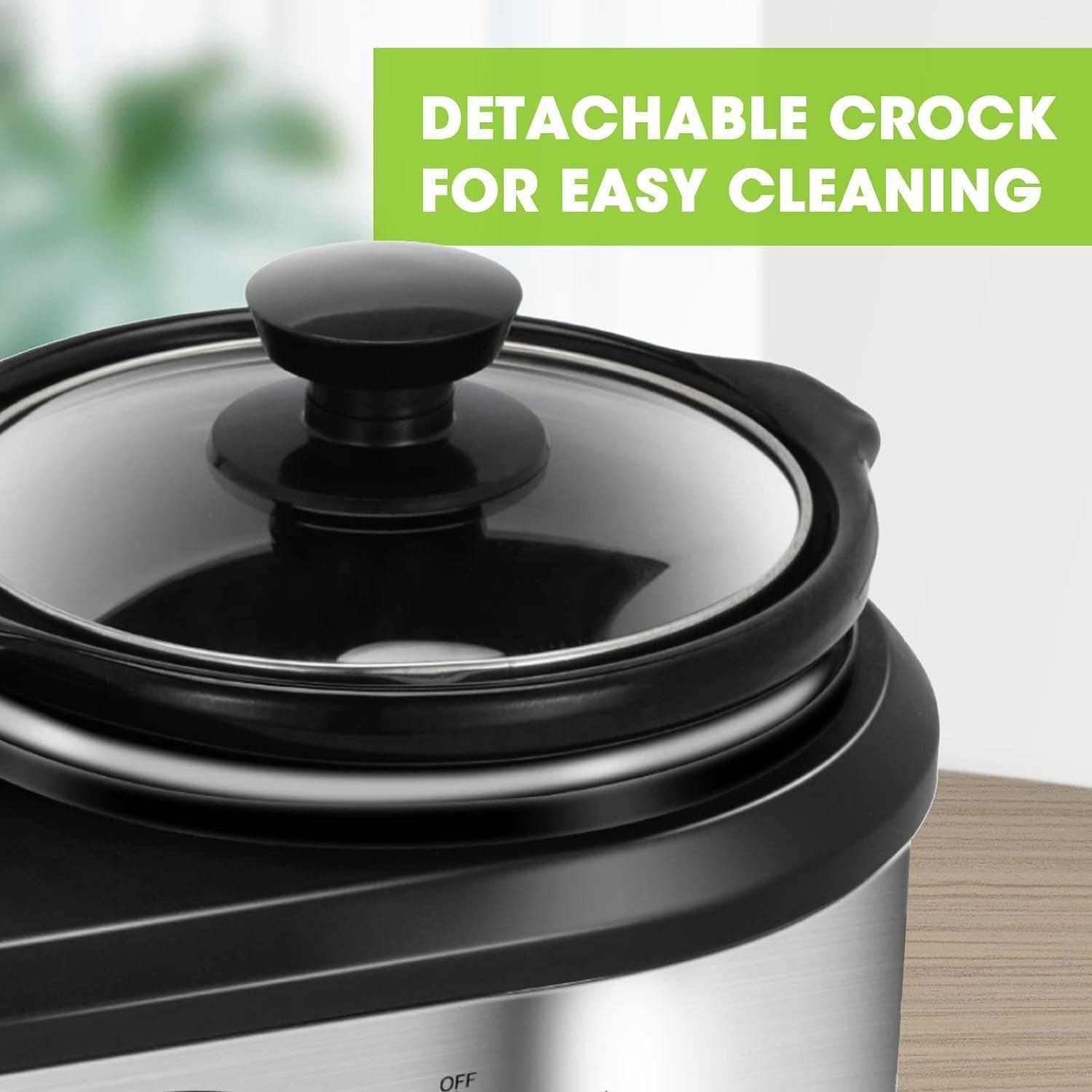 Triple Slow Cooker, Buffet Server Food Warmer, 3 * 1.5QT Slow Cooker with Ceramic Pot, 3 Modes Adjustable Temp, Dishwasher Safe, Removeable Glass Lid and 3 PVC Spoons,Stainless Steel