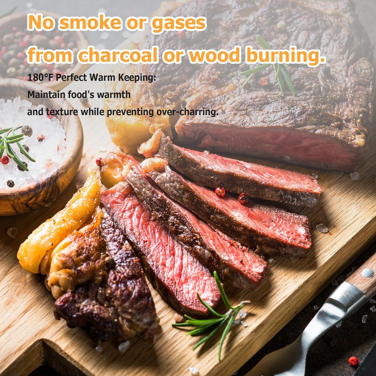 Trundlia Electric Smokeless Indoor Grill, glass-sealed tubes, 1660W, 446°F Rapid Infrared Heating,Larger Size15*10 Nonstick Surface, Indoor BBQ,outdoor patio events, camping trips,RV travels (GREY)