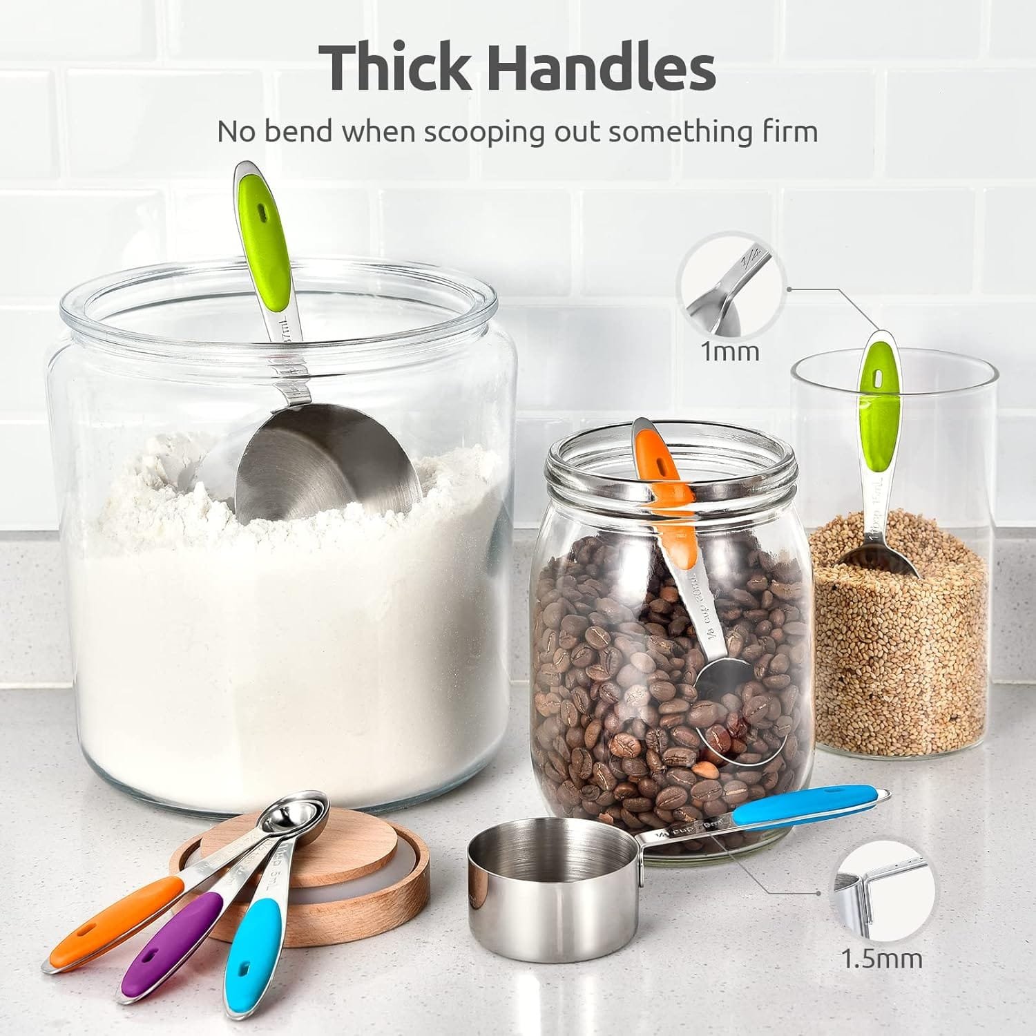 U-Taste 12 Piece Measuring Cups and Spoons Set in 18/8 Stainless Steel : 7 Measuring Cups 5 Measuring Spoons U-Taste 12 Piece Measuring Cups and Spoons Set in 18/8 Stainless Steel : 7 Measuring Cups 5 Measuring Spoons