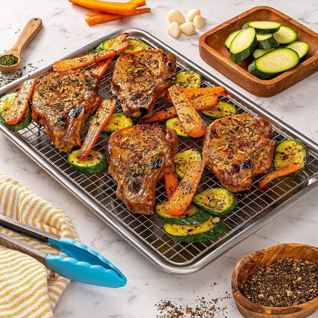 Ultra Cuisine Heavy Duty Cooling Rack for Cooking and Baking - 100% Stainless Steel Baking Rack  Wire Cooling Rack - Cookie Cooling Racks for Baking - Food Safe - Fits Half Sheet Pans - 11.5 x 16.5