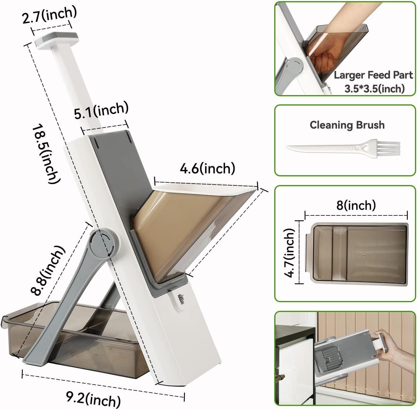 Upgrade Safe Mandoline Slicer for Kitchen 5 in 1 Vegetable Cutter Bigger Vegetable Potato Slicer Chopper Upgrade Biger Size Upgrade Safe Mandoline Slicer for Kitchen 5 in 1 Vegetable Cutter Bigger Vegetable Potato Slicer Chopper Upgrade Biger Size