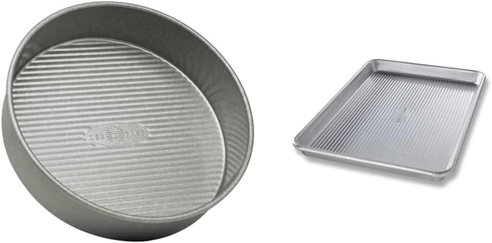 USA Pan Bakeware Round Cake Pan, 9 inch, Nonstick  Quick Release Coating, 9-Inch,Aluminized Steel