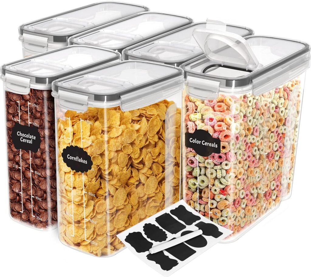 Utopia Kitchen Cereal Containers Storage - 4 Pack Airtight Food Storage Containers  Cereal Dispenser For Pantry Organization And Storage - Canister Sets For Kitchen Counter