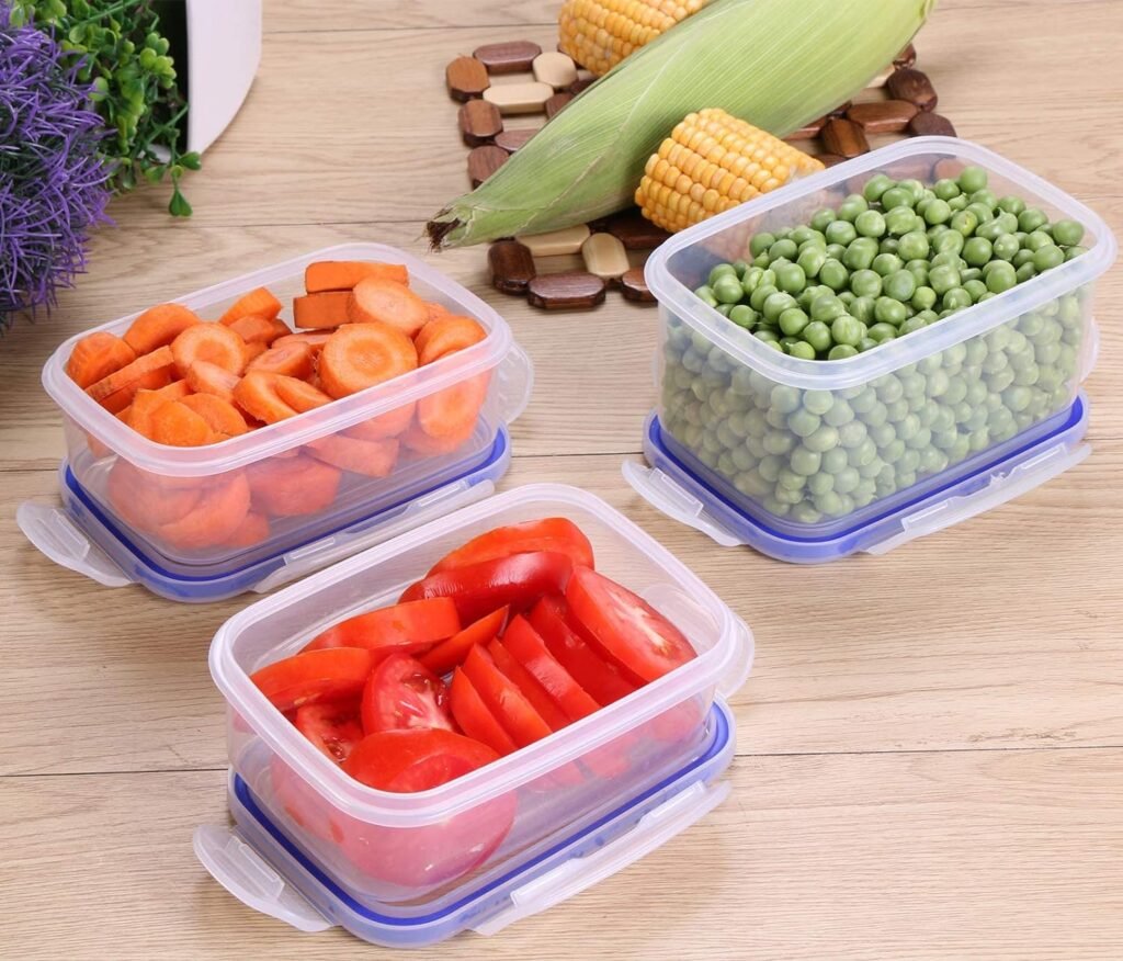 Utopia Kitchen Plastic Food Storage Container Set with Airtight Lids - Pack of 24 (12 Containers  12 Snap Lids)- Reusable  Leftover Food Lunch Boxes - Leak Proof, Freezer  Microwave Safe