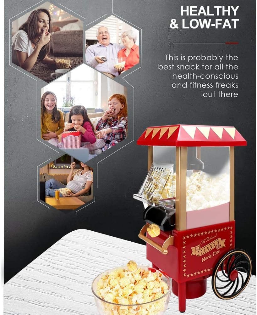 VAlinks Hot Air Popcorn Machine, Popcorn Maker, 1200W Home Electric Popcorn Popper with Kernel Measuring Scoop, Healthy Oil-Free BPA-Free for Home, Birthday Party, Movie Night or Christmas (Small) VAlinks Hot Air Popcorn Machine, Popcorn Maker, 1200W Home Electric Popcorn Popper with Kernel Measuring Scoop, Healthy Oil-Free BPA-Free for Home, Birthday Party, Movie Night or Christmas (Small)