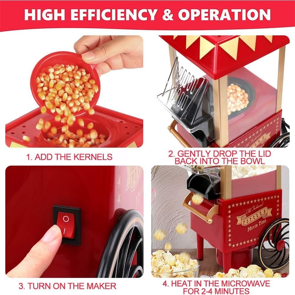 VAlinks Hot Air Popcorn Machine, Popcorn Maker, 1200W Home Electric Popcorn Popper with Kernel Measuring Scoop, Healthy Oil-Free BPA-Free for Home, Birthday Party, Movie Night or Christmas (Small) VAlinks Hot Air Popcorn Machine, Popcorn Maker, 1200W Home Electric Popcorn Popper with Kernel Measuring Scoop, Healthy Oil-Free BPA-Free for Home, Birthday Party, Movie Night or Christmas (Small)