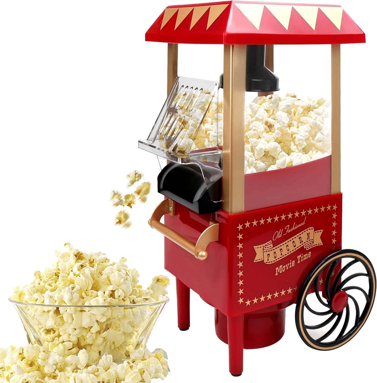 VAlinks Hot Air Popcorn Machine, Popcorn Maker, 1200W Home Electric Popcorn Popper with Kernel Measuring Scoop, Healthy Oil-Free BPA-Free for Home, Birthday Party, Movie Night or Christmas (Small) VAlinks Hot Air Popcorn Machine, Popcorn Maker, 1200W Home Electric Popcorn Popper with Kernel Measuring Scoop, Healthy Oil-Free BPA-Free for Home, Birthday Party, Movie Night or Christmas (Small)