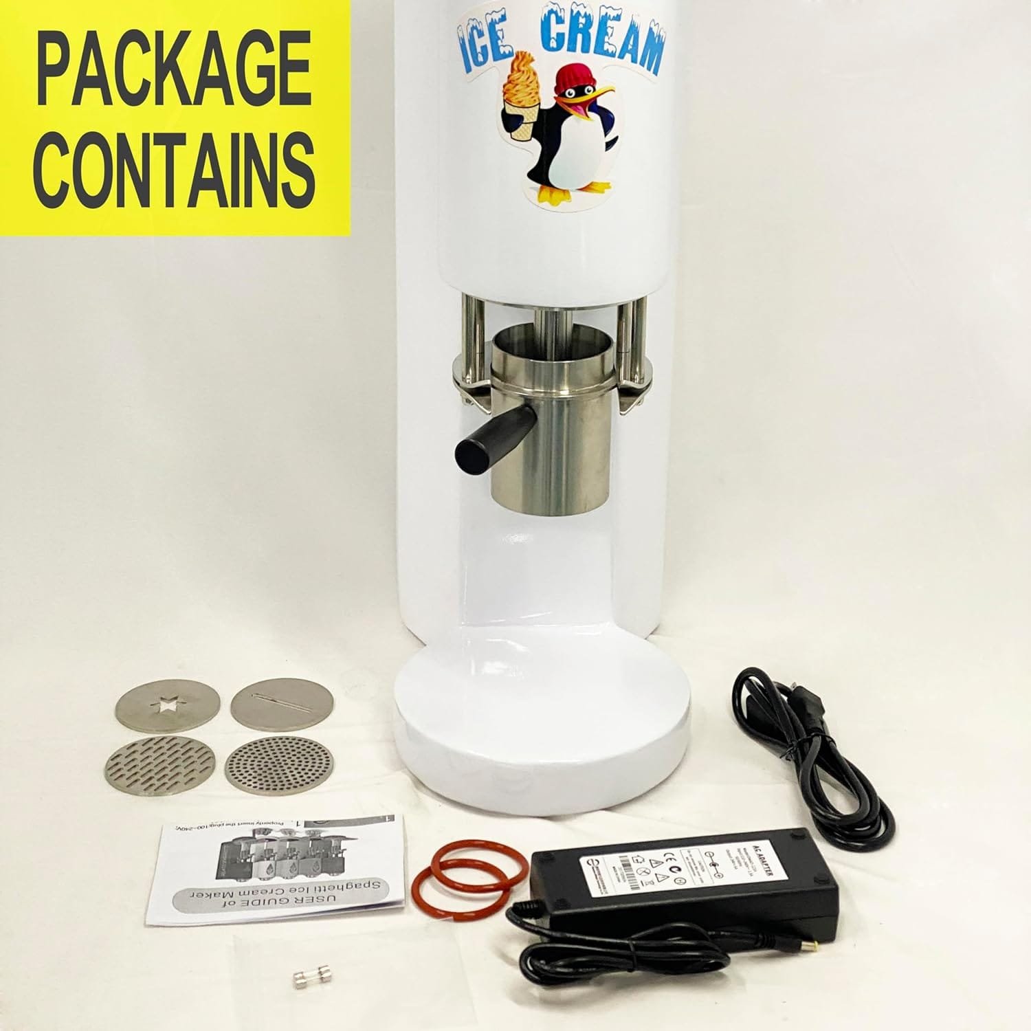 Vaseni Noodles Ice Cream Machine Commercial, Spaghetti Gelato Ice Cream Machine, Italian Gelato Ice Cream Maker, Spaghetti Ice Cream Maker, Ice Cream Blender, Spaghetti Press Maker, 110V 60Hz 80W