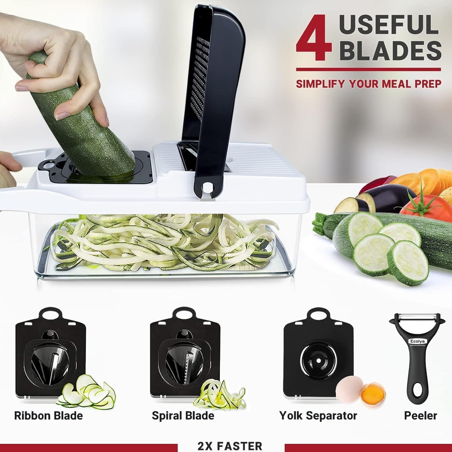 Vegetable Chopper 25 in 1 Multifunction Onion Chopper Dicer, Spiralizer for Veggie Cutter, Mandoline Slicer, Food Chopper with Container, 13 Blades Vegetable Chopper 25 in 1 Multifunction Onion Chopper Dicer, Spiralizer for Veggie Cutter, Mandoline Slicer, Food Chopper with Container, 13 Blades