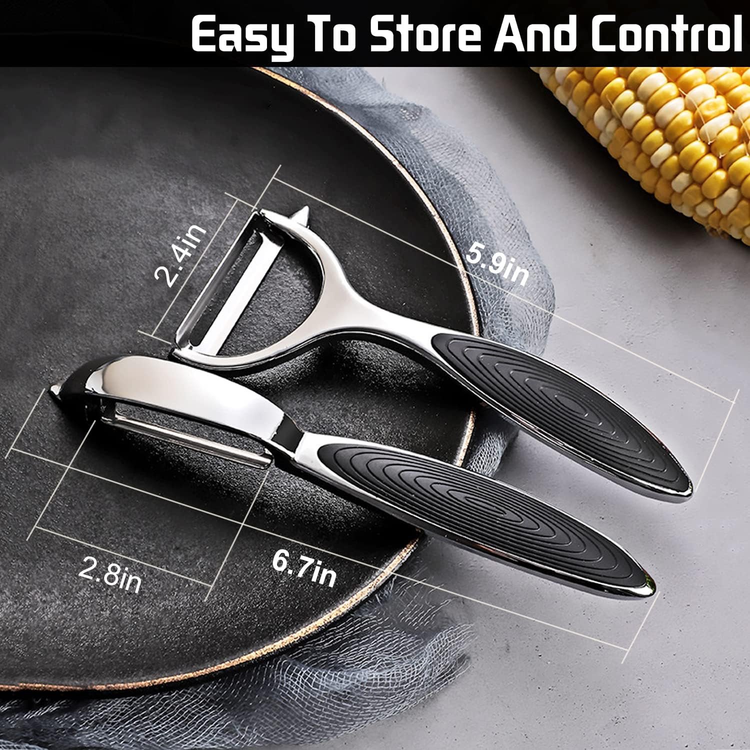 Vegetable Peeler for Kitchen, NewGF Fruit Potato Carrot Apple Peeler, Good Grip and Durable Y and I Shaped Stainless Steel Peelers, with Ergonomic Non-Slip Handle  Sharp Blade (2PCS)