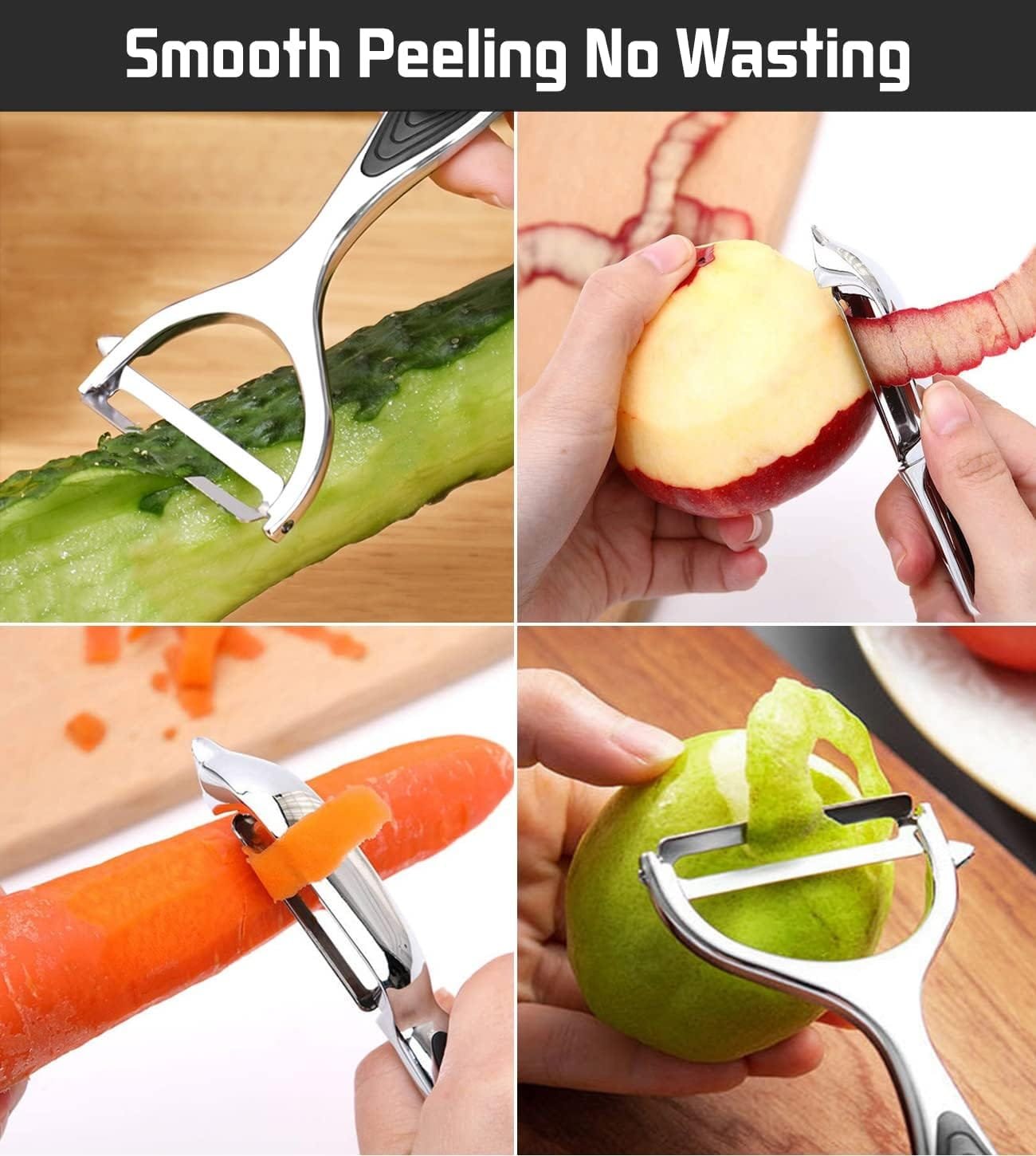 Vegetable Peeler for Kitchen, NewGF Fruit Potato Carrot Apple Peeler, Good Grip and Durable Y and I Shaped Stainless Steel Peelers, with Ergonomic Non-Slip Handle  Sharp Blade (2PCS)