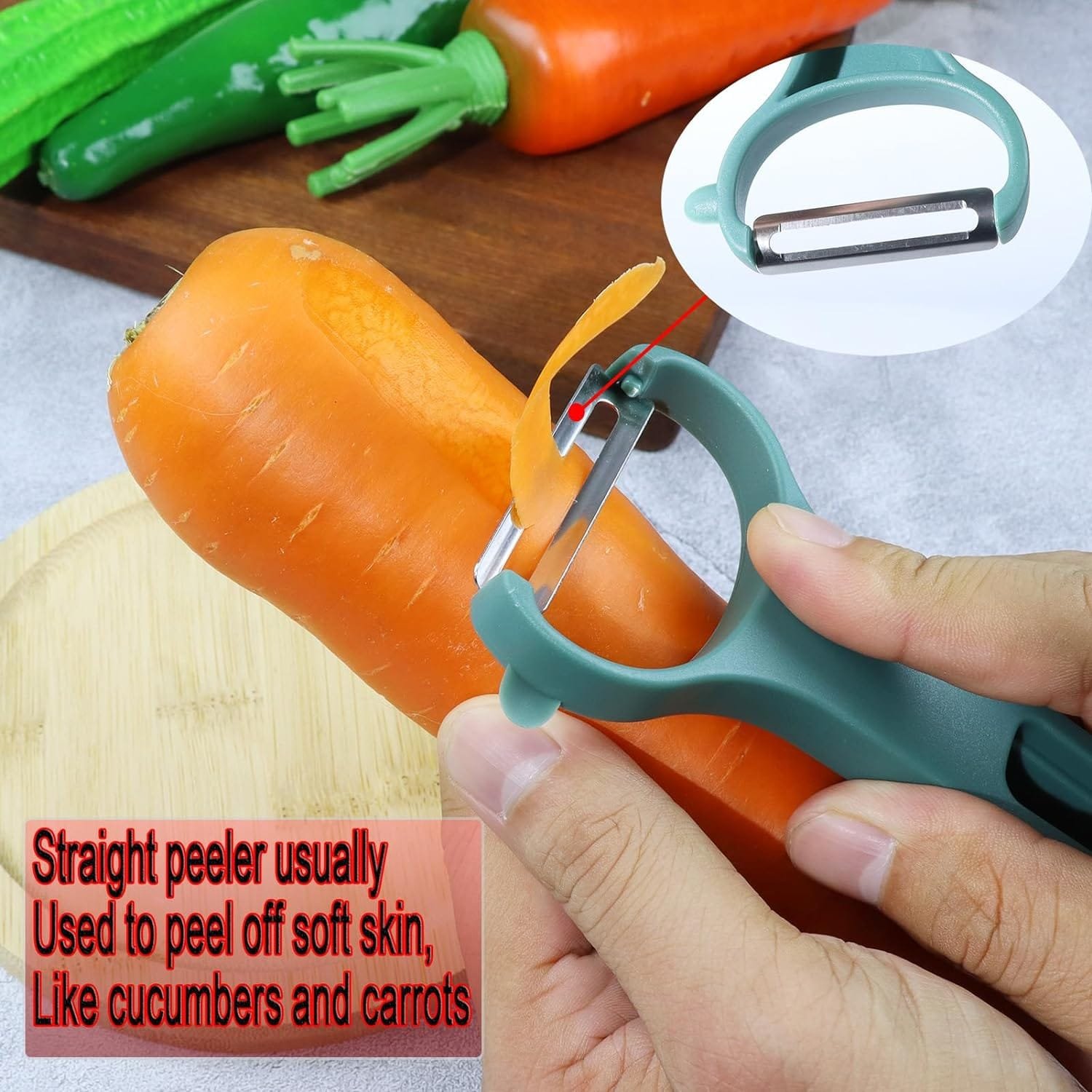 Vegetable Peeler for Potato,Veggie,Carrot,Cucumber,Fruit,3 Types Set Y Julienne Peeler for Kitchen (3 colors set)
