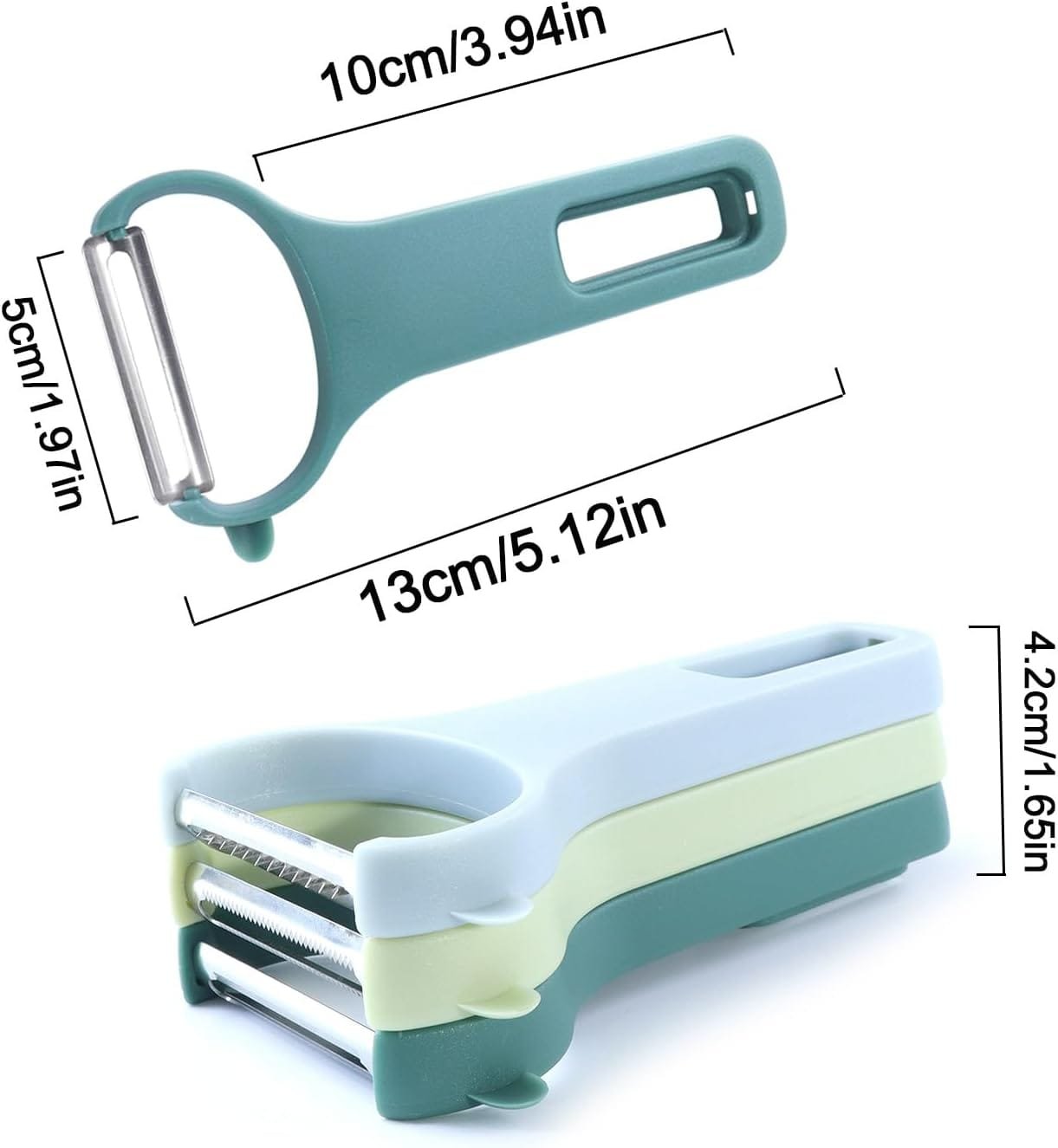 Vegetable Peeler for Potato,Veggie,Carrot,Cucumber,Fruit,3 Types Set Y Julienne Peeler for Kitchen (3 colors set)